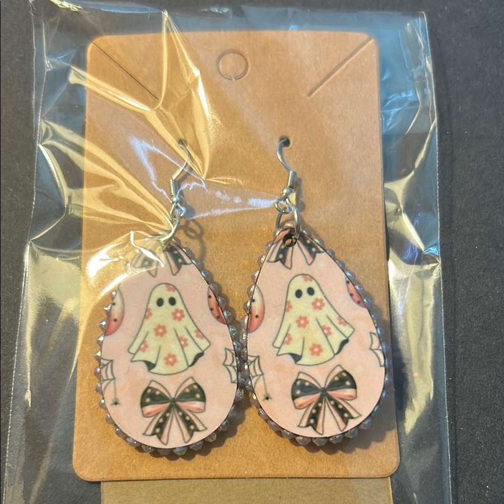 Pink Ghost Earrings
